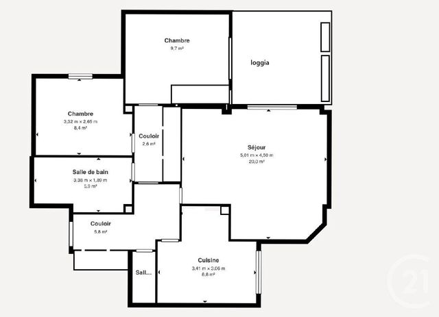 Appartement F3 à vendre - 3 pièces - 69.4 m2 - FONTENAY SOUS BOIS - 94 - ILE-DE-FRANCE - Century 21 Dalayrac